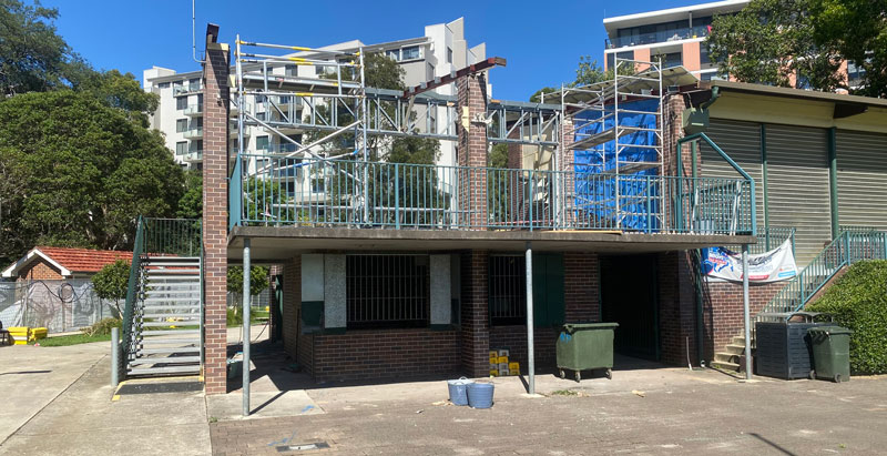 Mark Taylor Oval grandstand construction