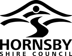 Hornsby Shire Council logo in black and white