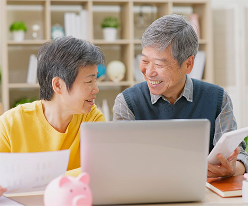 couple looking at computer