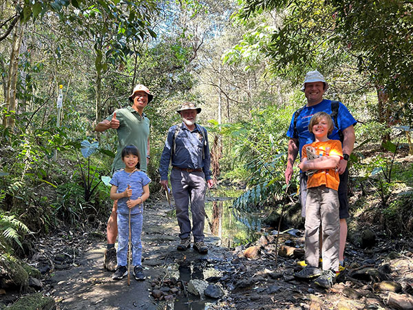 Citizen scientist eDNA sampling team at Coups Creek