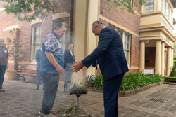 Mayor Waddell at the Smoking Ceremony