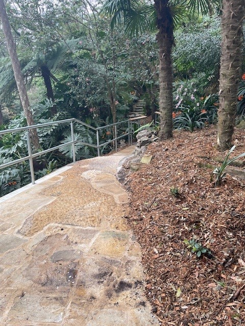 stone path with rail