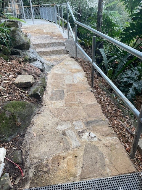 stone path with rail