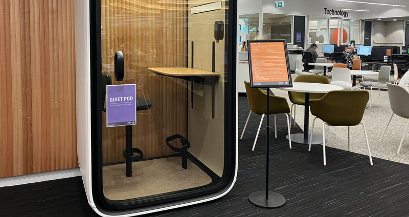 Quiet pod in Hornsby Library